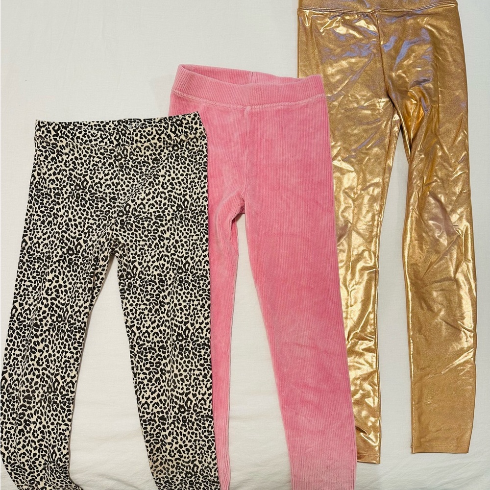 Crewcuts Kids Leggings - Pink, Gold, Leopard Print by J. Crew